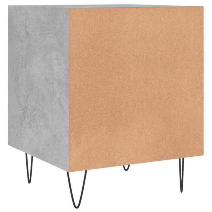Tables de chevet 2 pcs gris béton 40x40x50 cm bois d’ingénierie – Image 8