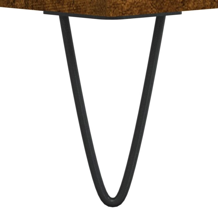 Tables de chevet 2 pcs chêne fumé 40x40x50 cm bois d'ingénierie – Image 10