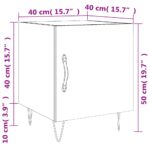 Tables de chevet 2 pcs chêne fumé 40x40x50 cm bois d'ingénierie – Image 12
