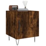 Tables de chevet 2 pcs chêne fumé 40x40x50 cm bois d'ingénierie – Image 2