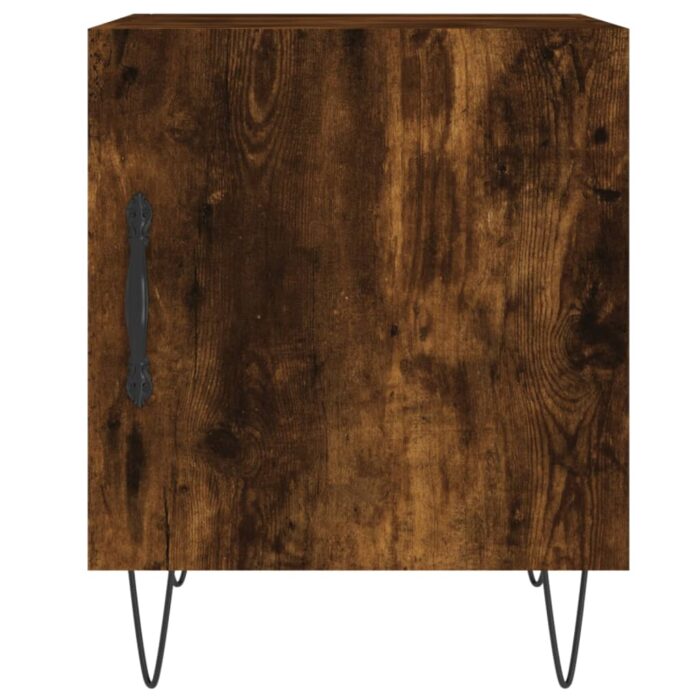 Tables de chevet 2 pcs chêne fumé 40x40x50 cm bois d'ingénierie – Image 4