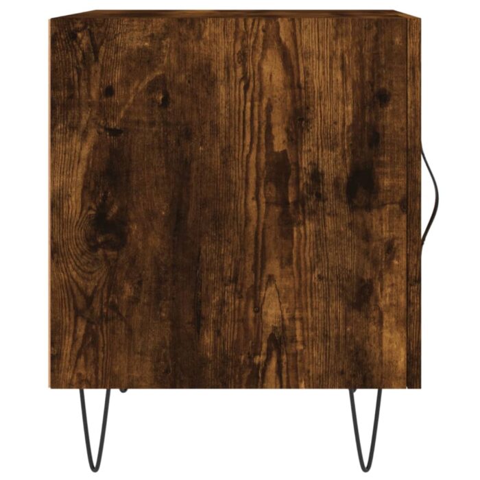 Tables de chevet 2 pcs chêne fumé 40x40x50 cm bois d'ingénierie – Image 5