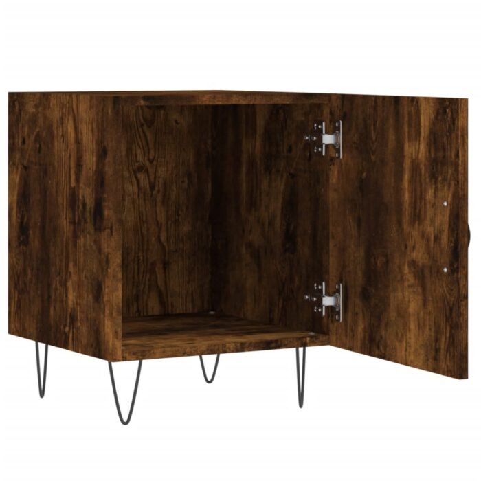 Tables de chevet 2 pcs chêne fumé 40x40x50 cm bois d'ingénierie – Image 6