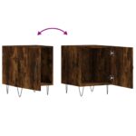 Tables de chevet 2 pcs chêne fumé 40x40x50 cm bois d'ingénierie – Image 7