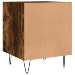 Tables de chevet 2 pcs chêne fumé 40x40x50 cm bois d'ingénierie – Image 8