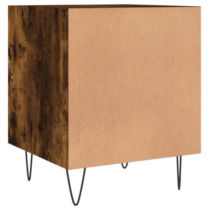 Tables de chevet 2 pcs chêne fumé 40x40x50 cm bois d'ingénierie – Image 8