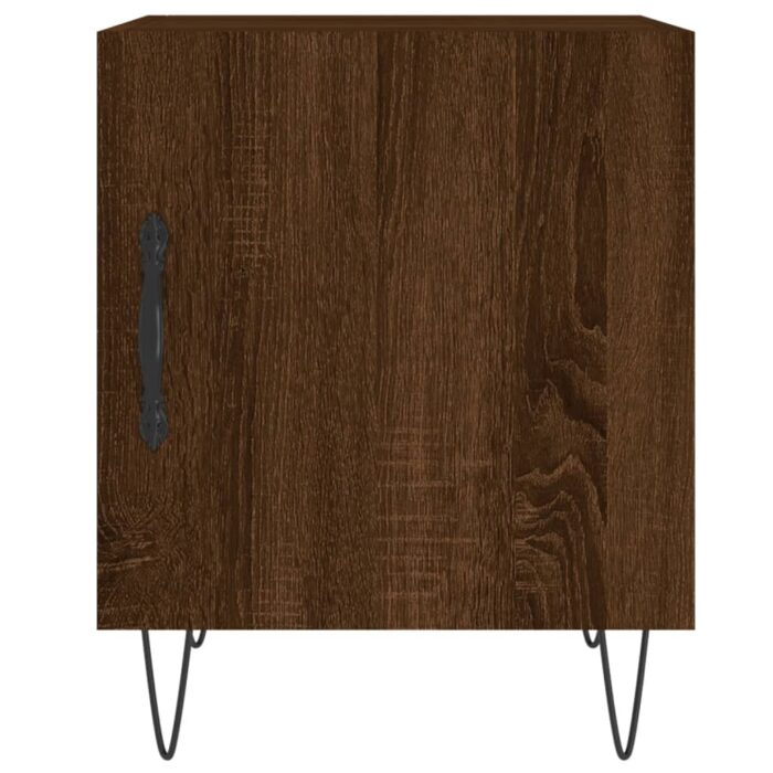 Table de chevet chêne marron 40x40x50 cm bois d’ingénierie – Image 4