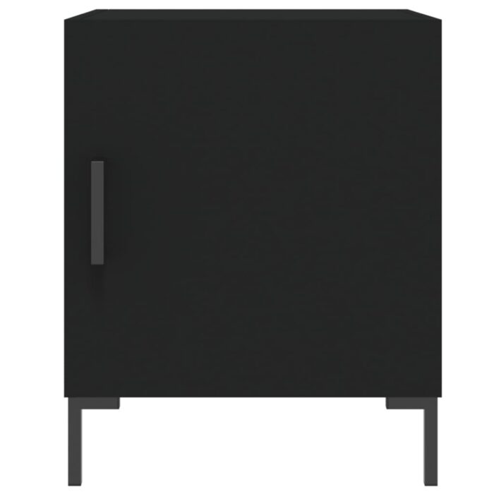 Table de chevet noir 40x40x50 cm bois d’ingénierie – Image 2