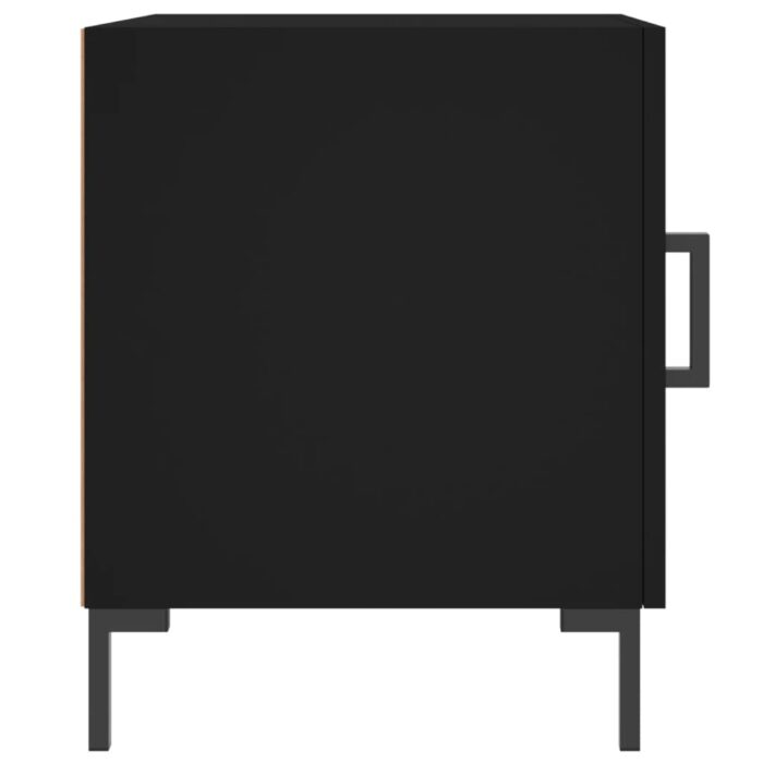 Table de chevet noir 40x40x50 cm bois d’ingénierie – Image 3