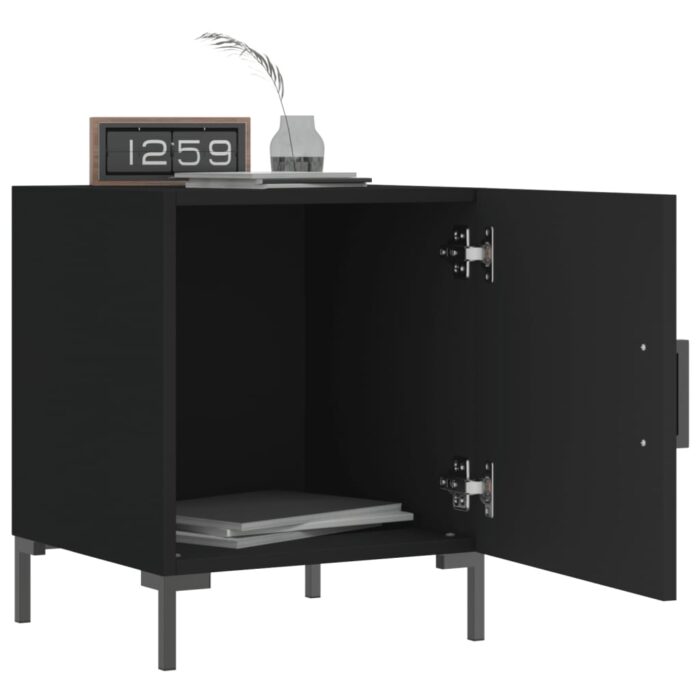 Table de chevet noir 40x40x50 cm bois d’ingénierie – Image 6