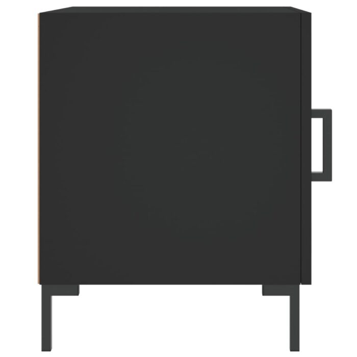 Tables de chevet 2 pcs noir 40x40x50 cm bois d’ingénierie – Image 3