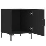 Tables de chevet 2 pcs noir 40x40x50 cm bois d’ingénierie – Image 4