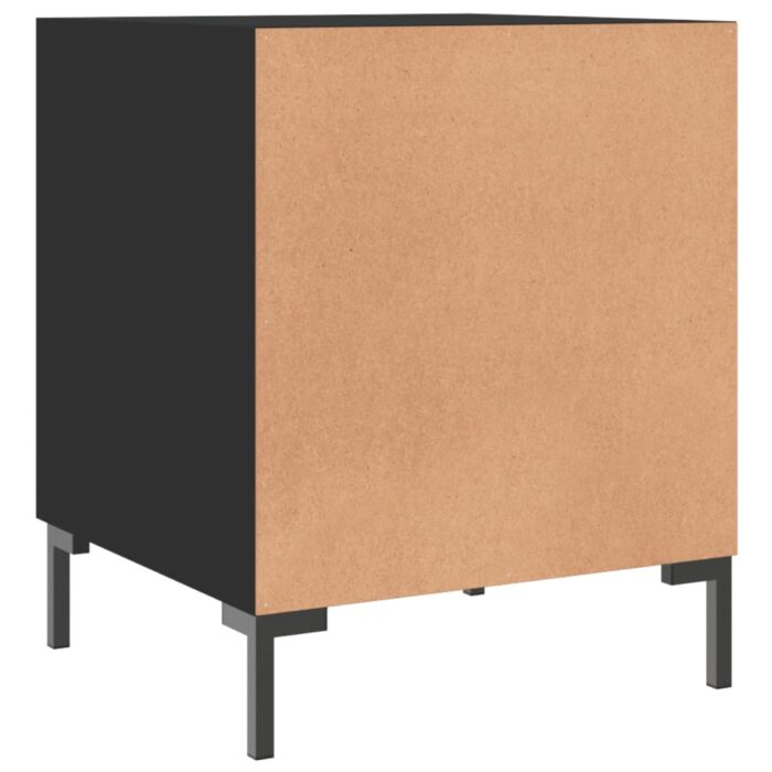 Tables de chevet 2 pcs noir 40x40x50 cm bois d’ingénierie – Image 6