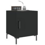 Tables de chevet 2 pcs noir 40x40x50 cm bois d’ingénierie – Image 8