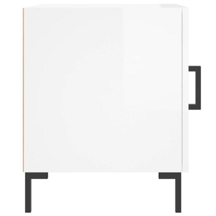 Tables de chevet 2 pcs blanc brillant 40x40x50 cm – Image 3