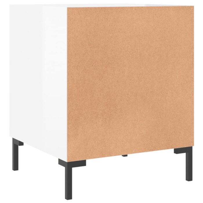 Tables de chevet 2 pcs blanc brillant 40x40x50 cm – Image 6