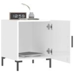 Tables de chevet 2 pcs blanc brillant 40x40x50 cm – Image 7