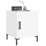 Tables de chevet 2 pcs blanc brillant 40x40x50 cm – Image 8