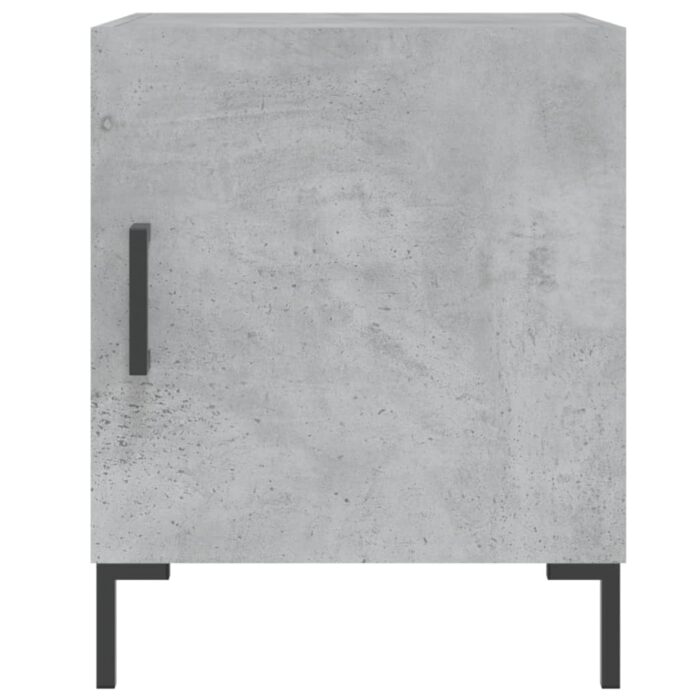 Table de chevet gris béton 40x40x50 cm bois d’ingénierie – Image 2