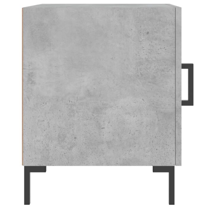 Table de chevet gris béton 40x40x50 cm bois d’ingénierie – Image 3