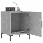 Table de chevet gris béton 40x40x50 cm bois d’ingénierie – Image 6