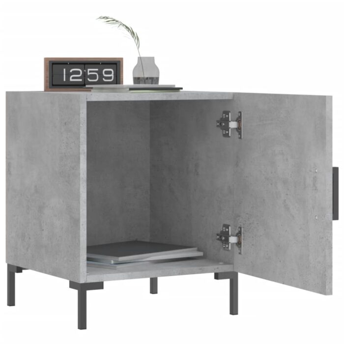 Table de chevet gris béton 40x40x50 cm bois d’ingénierie – Image 6