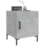 Table de chevet gris béton 40x40x50 cm bois d’ingénierie – Image 7