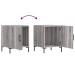 Table de chevet sonoma gris 40x40x50 cm bois d'ingénierie – Image 5