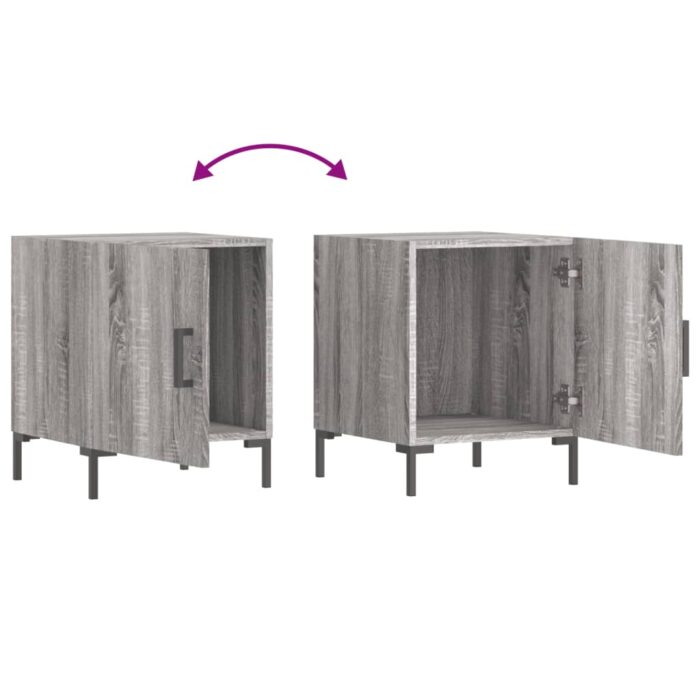 Table de chevet sonoma gris 40x40x50 cm bois d'ingénierie – Image 5