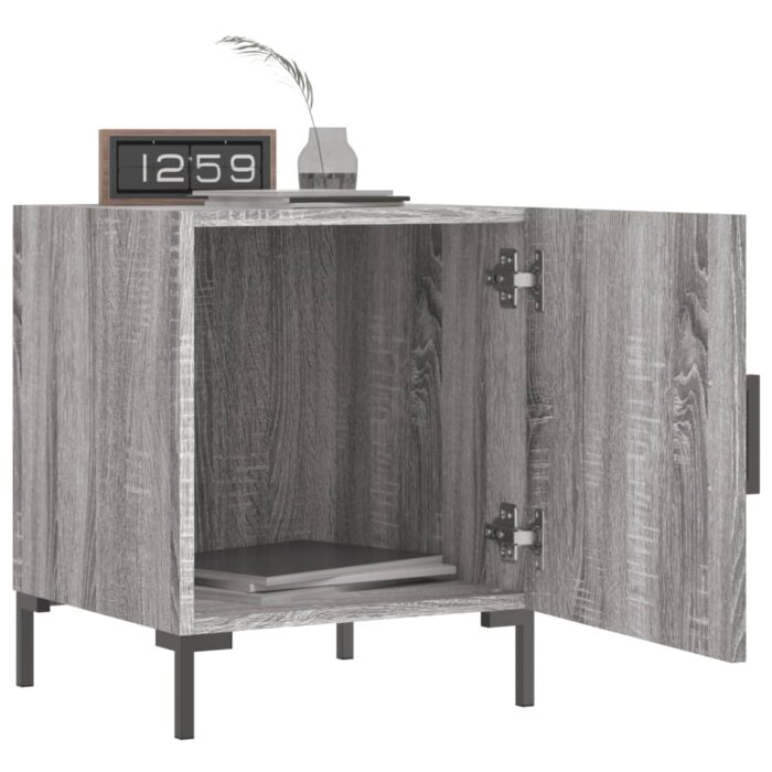 Table de chevet sonoma gris 40x40x50 cm bois d'ingénierie – Image 6