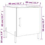 Table de chevet blanc 40x40x50 cm bois d’ingénierie – Image 11