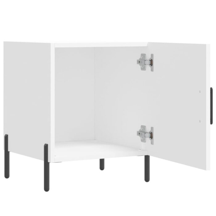 Table de chevet blanc 40x40x50 cm bois d’ingénierie – Image 3