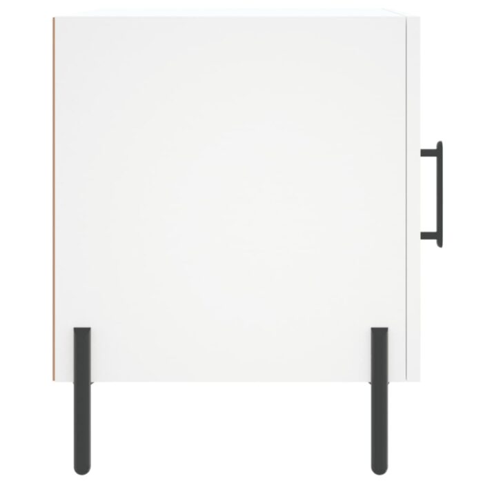 Table de chevet blanc 40x40x50 cm bois d’ingénierie – Image 5