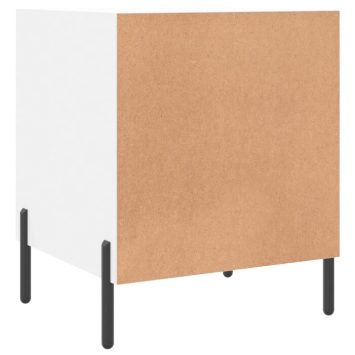 Table de chevet blanc 40x40x50 cm bois d’ingénierie – Image 6
