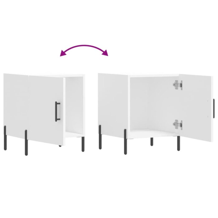 Tables de chevet 2 pcs blanc 40x40x50 cm bois d’ingénierie – Image 7