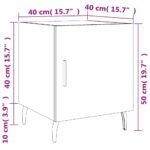 Tables de chevet 2 pcs blanc 40x40x50 cm bois d’ingénierie – Image 12