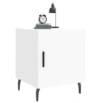 Tables de chevet 2 pcs blanc 40x40x50 cm bois d’ingénierie – Image 2