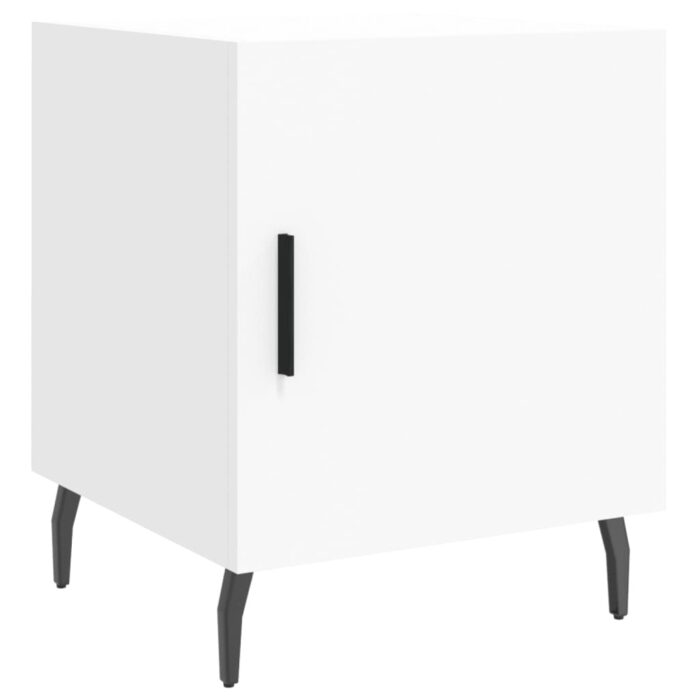 Tables de chevet 2 pcs blanc 40x40x50 cm bois d’ingénierie – Image 3