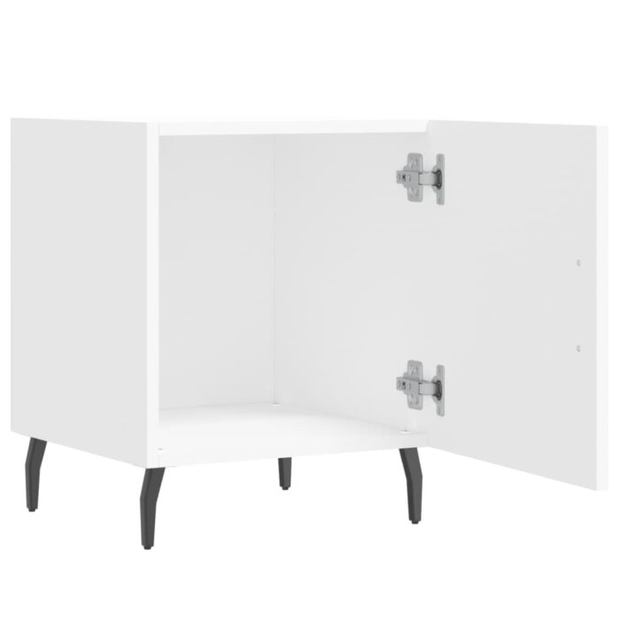 Tables de chevet 2 pcs blanc 40x40x50 cm bois d’ingénierie – Image 4