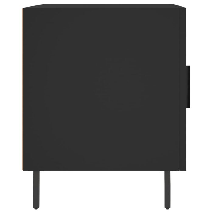 Table de chevet noir 40x40x50 cm bois d’ingénierie – Image 5