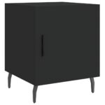 Tables de chevet 2 pcs noir 40x40x50 cm bois d’ingénierie – Image 4
