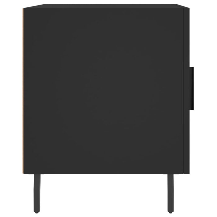 Tables de chevet 2 pcs noir 40x40x50 cm bois d’ingénierie – Image 6