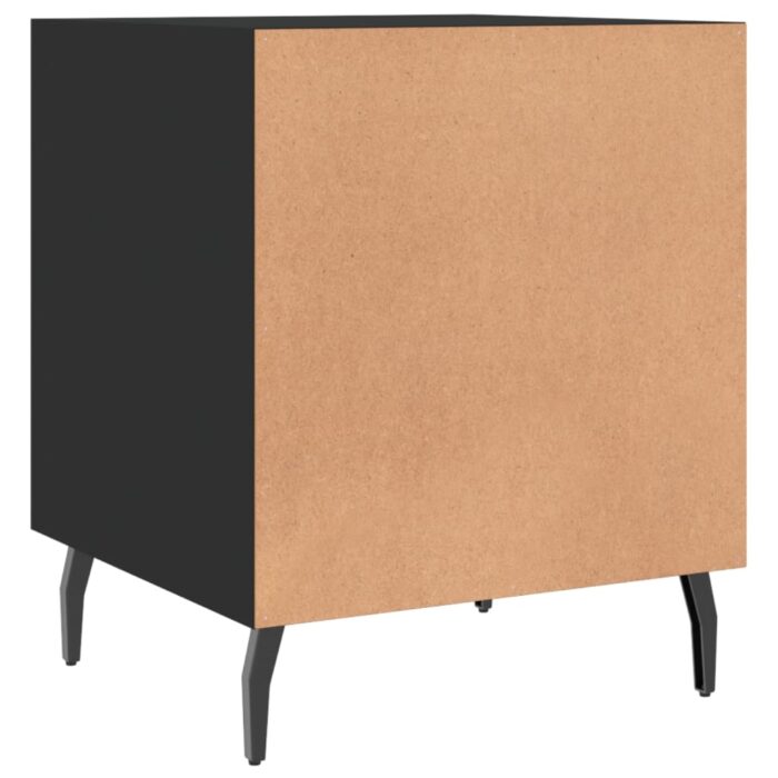 Tables de chevet 2 pcs noir 40x40x50 cm bois d’ingénierie – Image 7