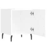 Tables de chevet 2 pcs blanc brillant 40x40x50 cm – Image 3