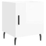 Tables de chevet 2 pcs blanc brillant 40x40x50 cm – Image 4