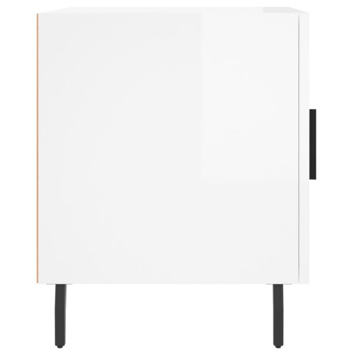 Tables de chevet 2 pcs blanc brillant 40x40x50 cm – Image 6