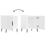 Tables de chevet 2 pcs blanc brillant 40x40x50 cm – Image 8