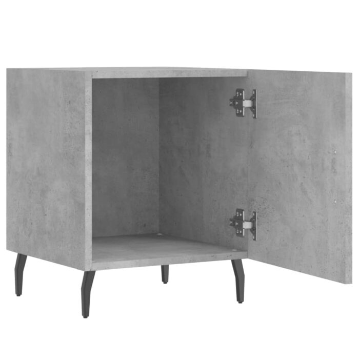 Table de chevet gris béton 40x40x50 cm bois d’ingénierie – Image 3
