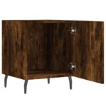 Table de chevet chêne fumé 40x40x50 cm bois d'ingénierie – Image 3