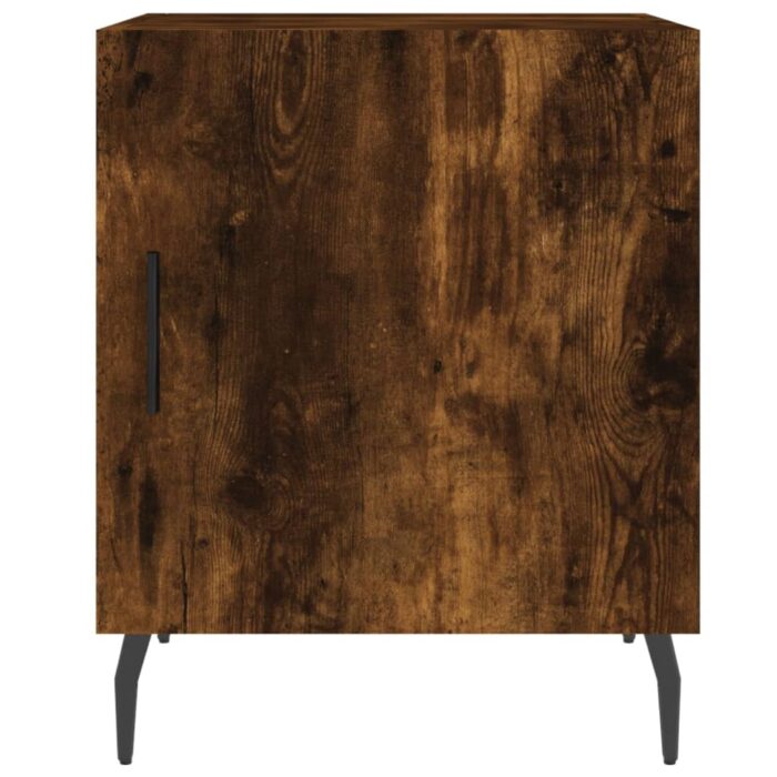 Table de chevet chêne fumé 40x40x50 cm bois d'ingénierie – Image 4